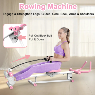 4-in-1 Ab Workout Glider & Rowing Fitness Machine
