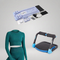 Outfit with no visible skin on a seamless gray studio background