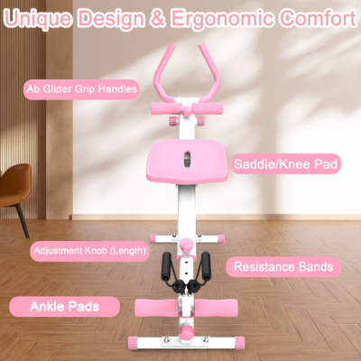 4-in-1 Ab Workout Glider & Rowing Fitness Machine