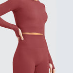 Zechuang Seamless Long Sleeve Yoga Workout Apparel