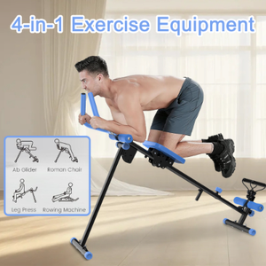 4-in-1 Ab Workout Glider & Rowing Fitness Machine