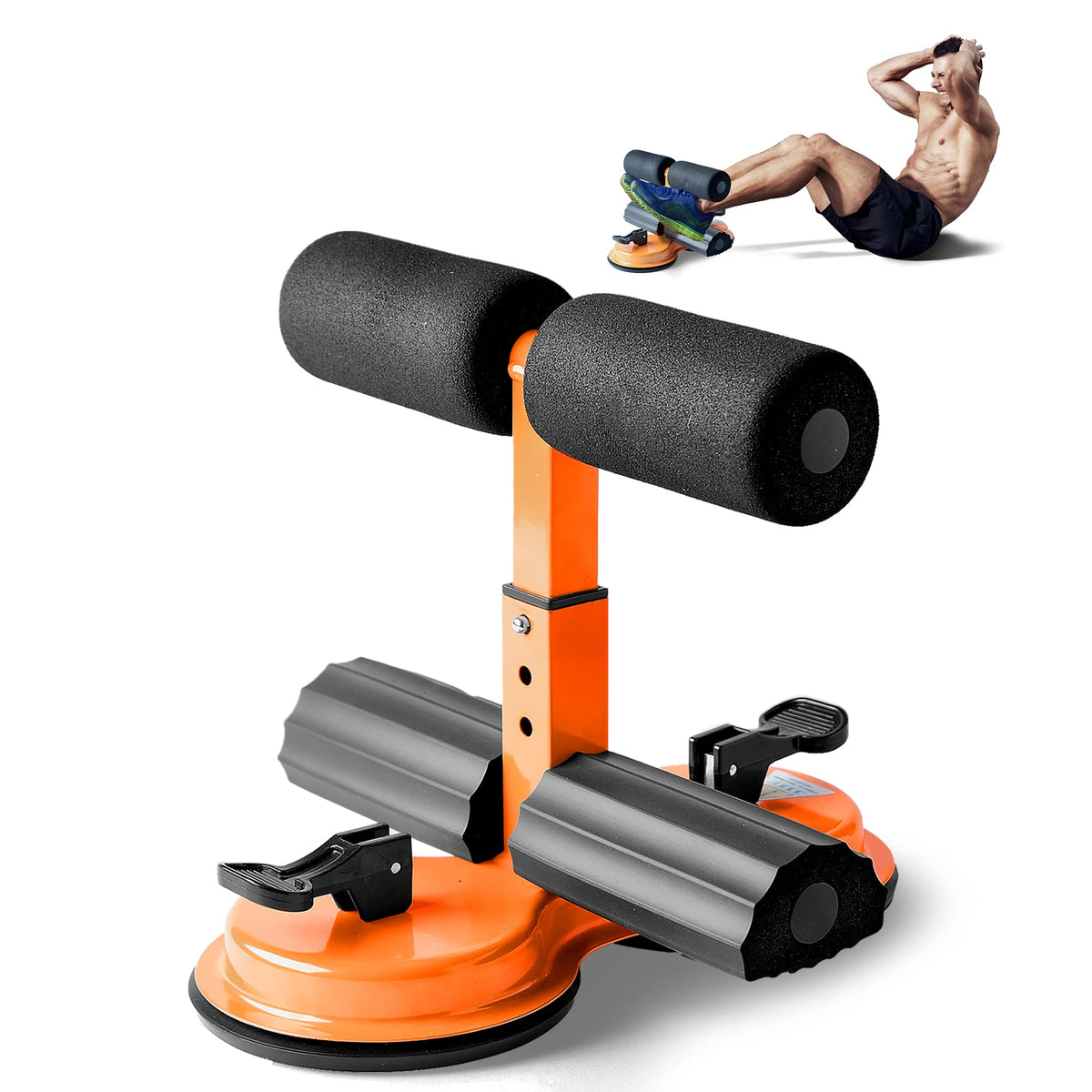 SQUATZ Sit Up Machine and Ab Machine - Abs Master Foot Holder with Double Suction - Situp Bar Assistance for Ab Workouts Sit-Ups & Core Exercises - 661 lbs Capacity