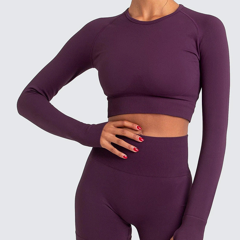 Zechuang Seamless Long Sleeve Yoga Workout Apparel